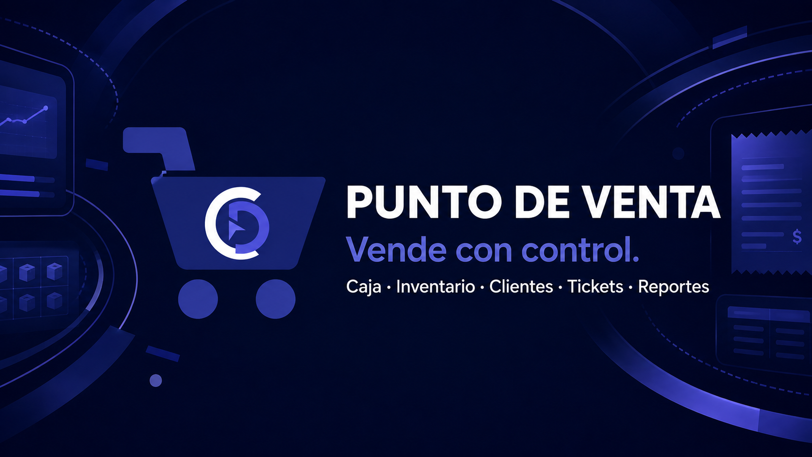 Click Derecho Punto de Venta: vende con control. Caja, inventario, clientes, tickets y reportes.